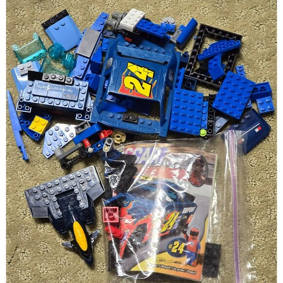 Lego Megablocks and Compatible with Lego Blocks Blue Car Misc Lot + Manual GA157 - Picture 2 of 13